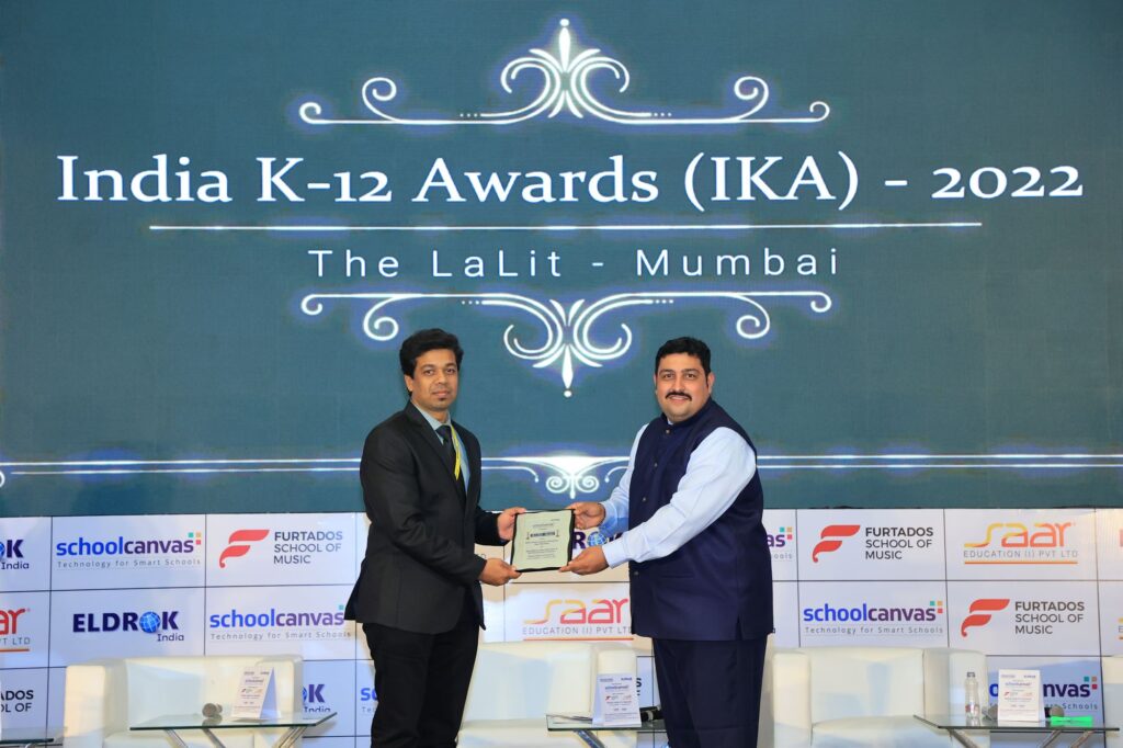 India K-12 Awards 2022: the KPC award presented on stage at The LaLit, Mumbai